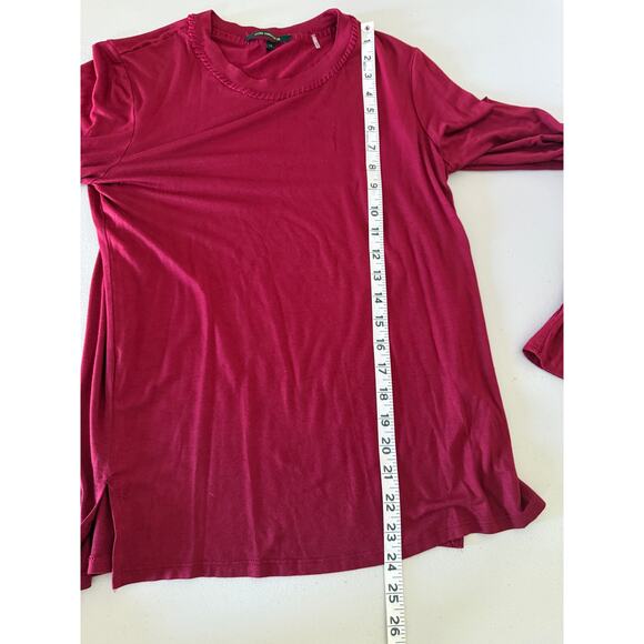 Kobi Halperin Maroon Berry Red Bell Sleeve Long-Sleeved Alix Top Blouse Shirt XS - Picture 7 of 8